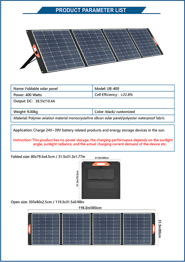 Sac pliant photovoltaïque portatif extérieur de panneau d'énergie solaire de silicium monocristallin