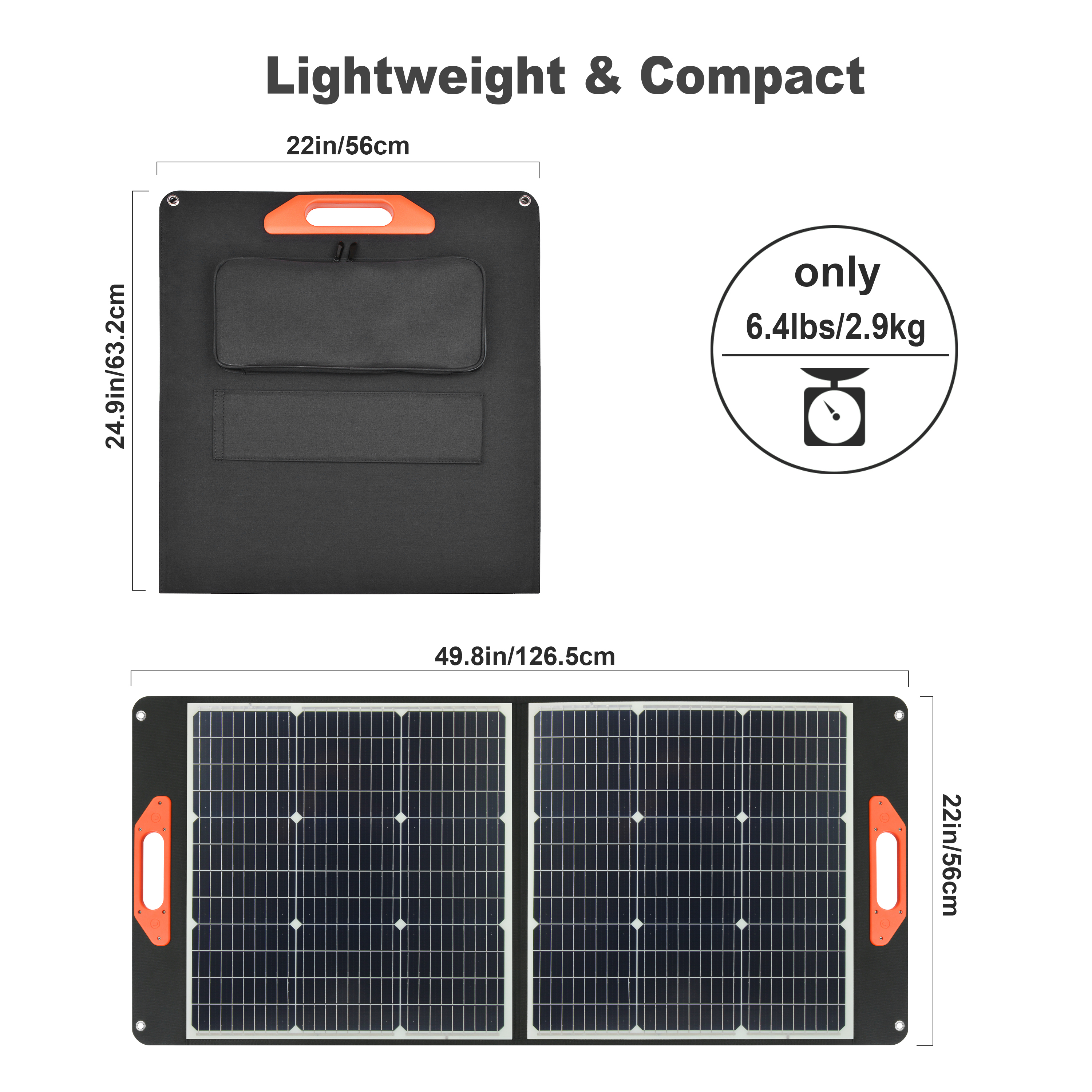 Alimentation d'énergie portative pliable légère de panneau de batterie de panneau solaire de 60W