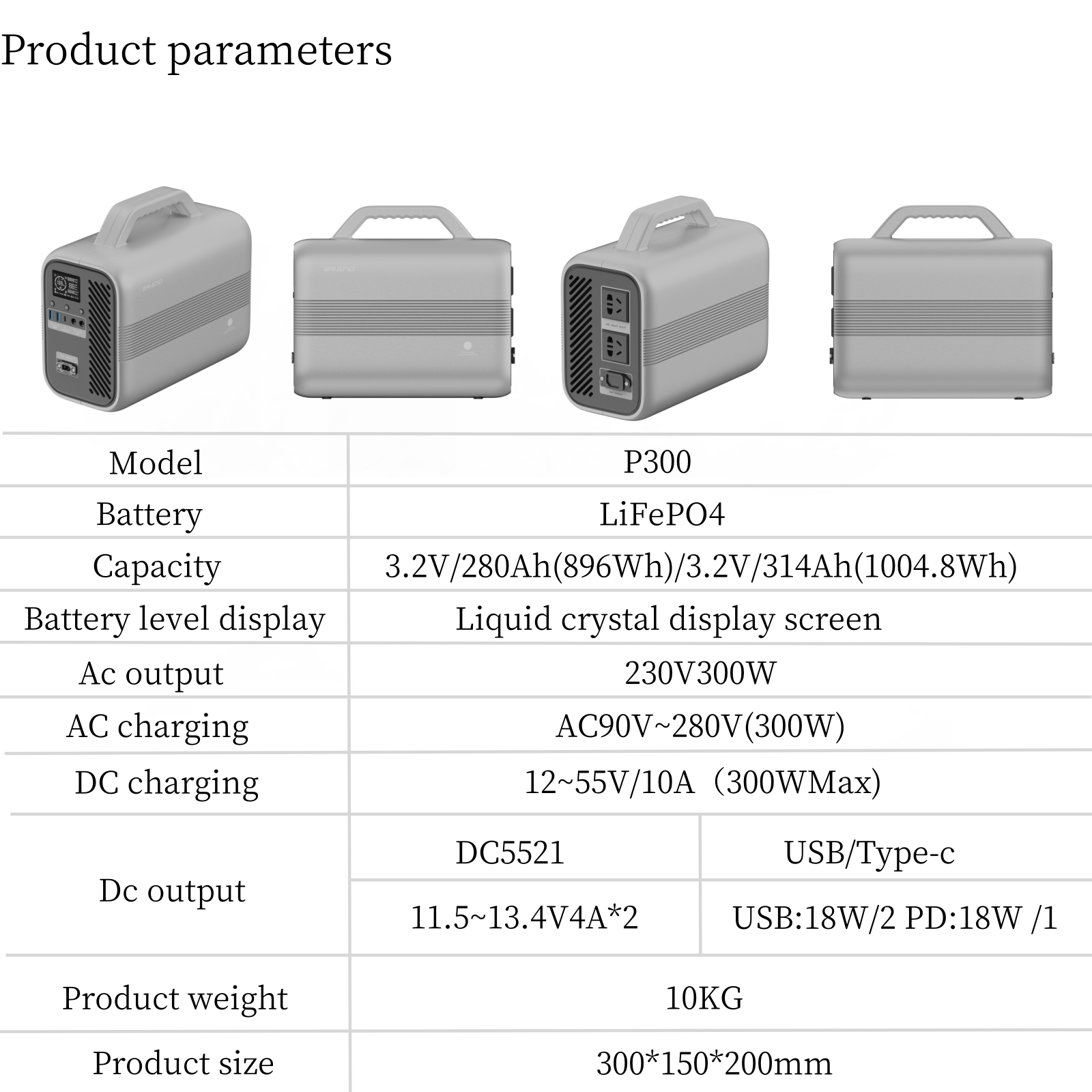 1KWh 300W Portable Outdoor PV Energy Storage Alimentation Asie Afrique Amérique latine et Asie du Sud-Est Solaire Solar Mobile Power Station