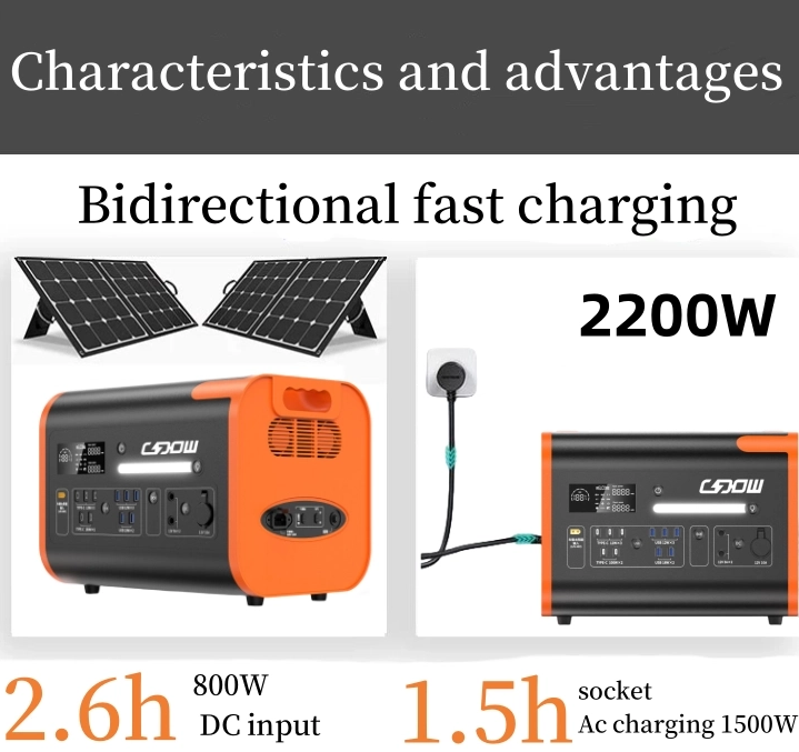 Fabricant bon prix utilisation extérieure batterie Lifepo4 Europe stockage d'énergie générateur de puissance solaire 2400w 3kw centrale électrique portable