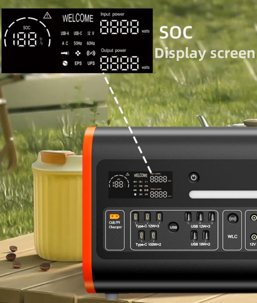 Onduleur de secours 2200W pour camping-car en plein air, puissance Mobile, générateur de secours, entrée solaire, centrale électrique 800W